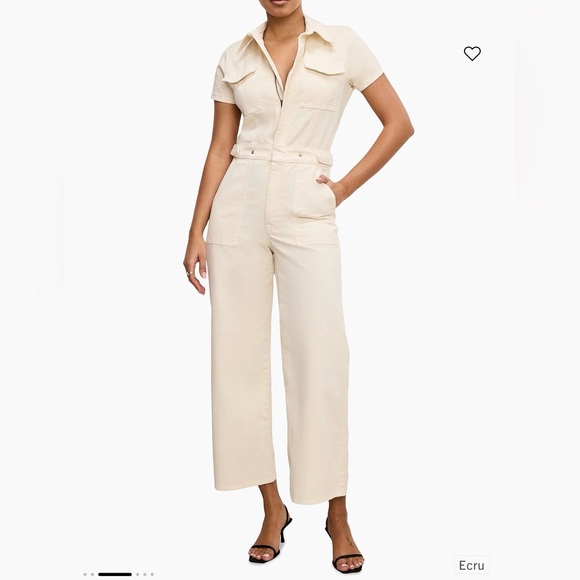 Good American Pants - Good American “Pallazo Cropped Jumpsuit”, Ecru, New With Tags, 2XL